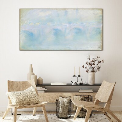 Glas foto Brug in de mist