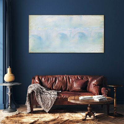 Glas foto Brug in de mist