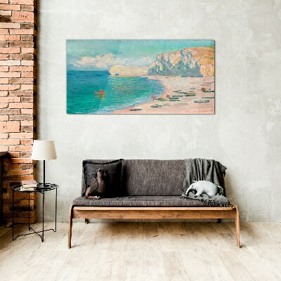 Schilderij op glas Strand in de Normandische zon