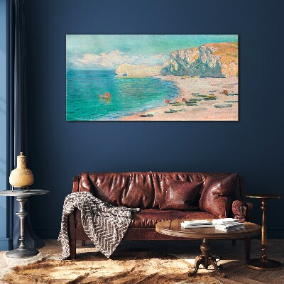 Schilderij op glas Strand in de Normandische zon