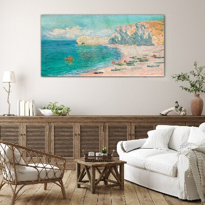 Schilderij op glas Strand in de Normandische zon