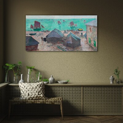 Glas foto Zeegezicht met boten