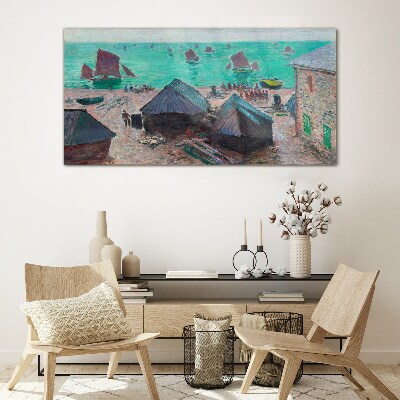 Glas foto Zeegezicht met boten