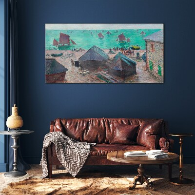 Glas foto Zeegezicht met boten