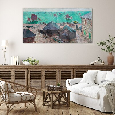 Glas foto Zeegezicht met boten