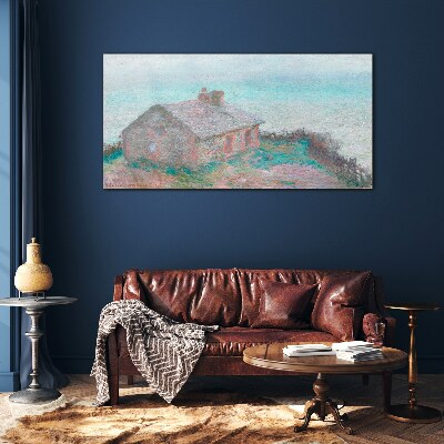 Glas foto Huis aan zee