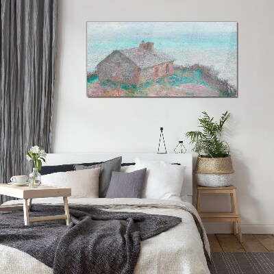 Glas foto Huis aan zee