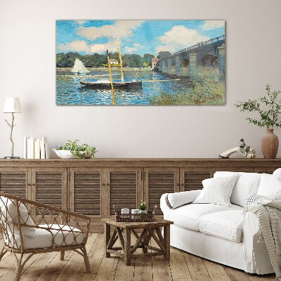 Schilderij op glas Een rustige haven op een zonnige dag