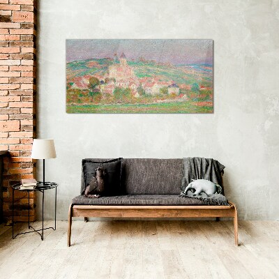 Glas foto Een vredig landelijk landschap