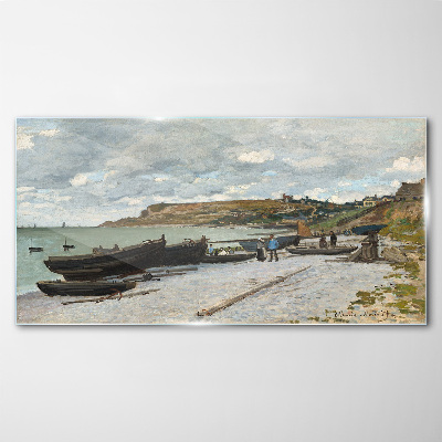 Glas foto Een rustige haven op een zomerdag