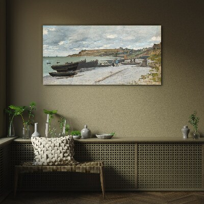 Glas foto Een rustige haven op een zomerdag