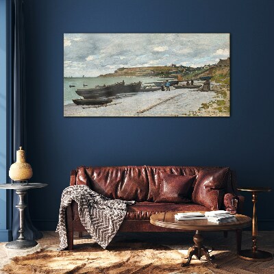 Glas foto Een rustige haven op een zomerdag