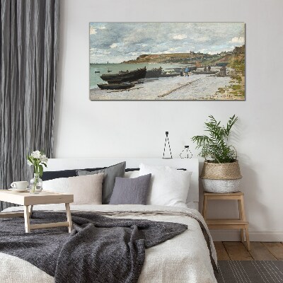 Glas foto Een rustige haven op een zomerdag