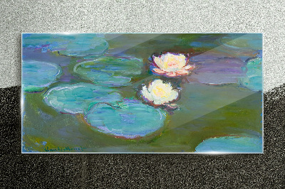 Schilderij op glas Waterlelies