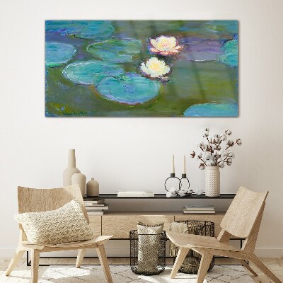 Schilderij op glas Waterlelies