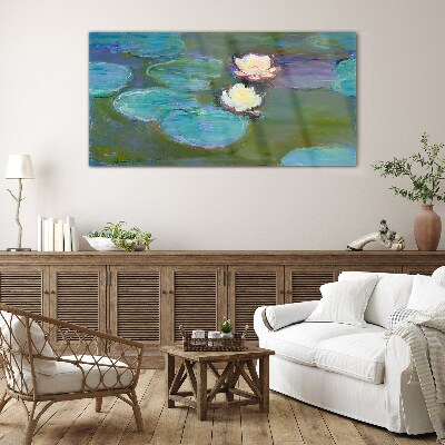 Schilderij op glas Waterlelies