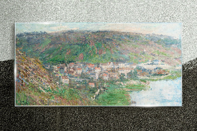 Schilderij op glas Lentelandschap aan de rivier