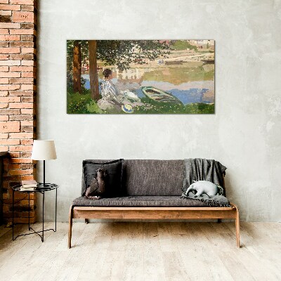 Foto op glas Een rustige rivieroever