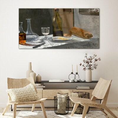 Schilderij op glas Stilleven met flessen en glas