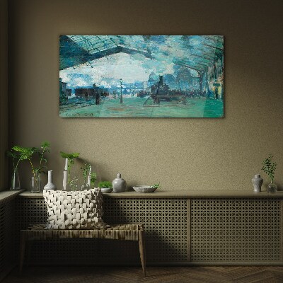 Glas foto treinstation van Parijs