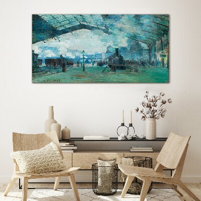 Glas foto treinstation van Parijs