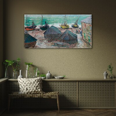 Foto op glas Zeehaven met boten