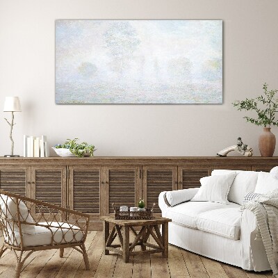 Schilderij op glas Mistig landschap