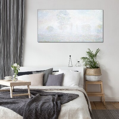 Schilderij op glas Mistig landschap