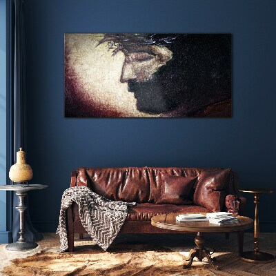 Schilderij op glas Portret met doornenkroon