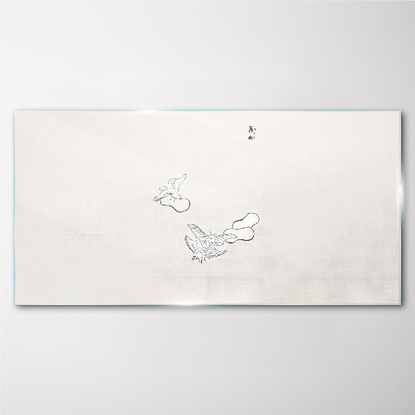 Glas foto Delicate vogels op de achtergrond