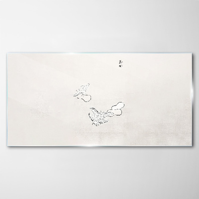 Glas foto Delicate vogels op de achtergrond