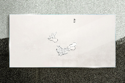 Glas foto Delicate vogels op de achtergrond