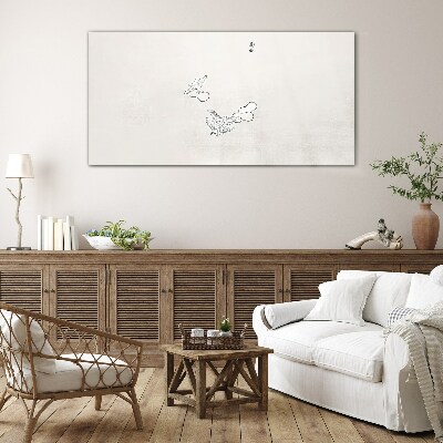 Glas foto Delicate vogels op de achtergrond