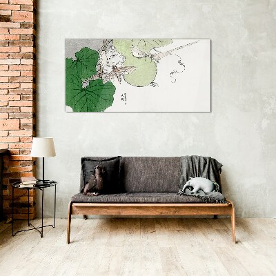 Foto op glas Vlinders en planten in harmonie