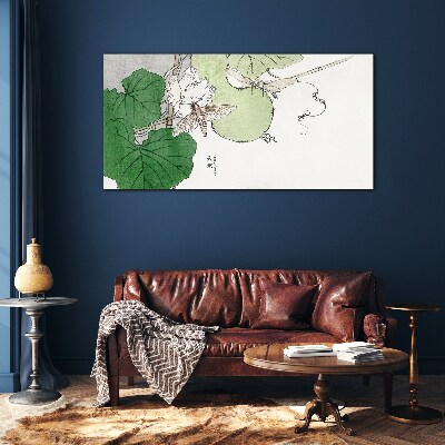 Foto op glas Vlinders en planten in harmonie