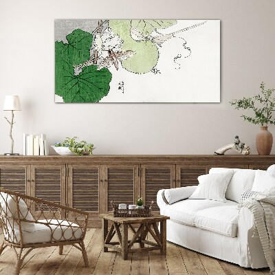 Foto op glas Vlinders en planten in harmonie