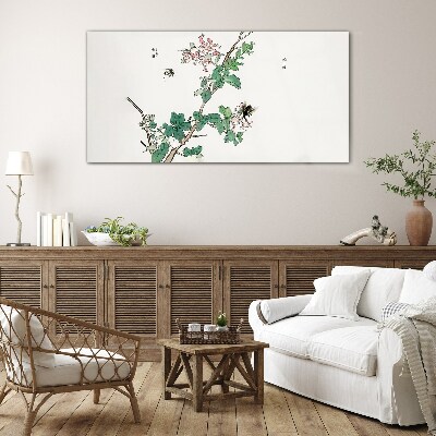 Foto op glas Bloementak met insecten