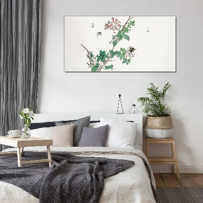 Foto op glas Bloementak met insecten