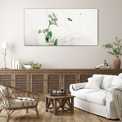 Foto op glas De delicatesse van de natuur met een vlinder