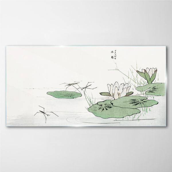 Glas foto Waterlelies op de vijver