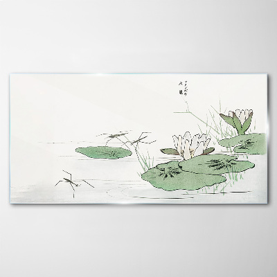 Glas foto Waterlelies op de vijver