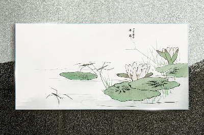 Glas foto Waterlelies op de vijver