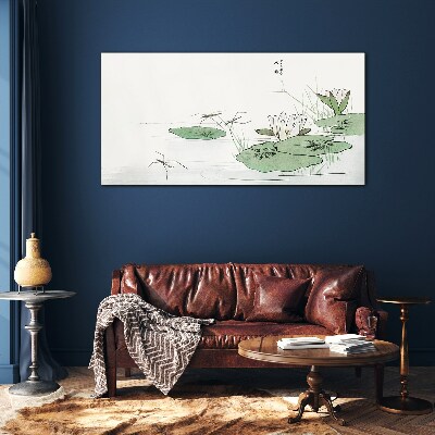 Glas foto Waterlelies op de vijver