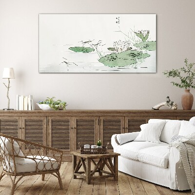 Glas foto Waterlelies op de vijver