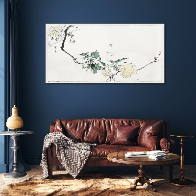 Glas foto Een bloemenlandschap in delicate tinten