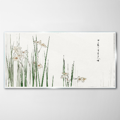 Schilderij op glas Bloemen in het gras