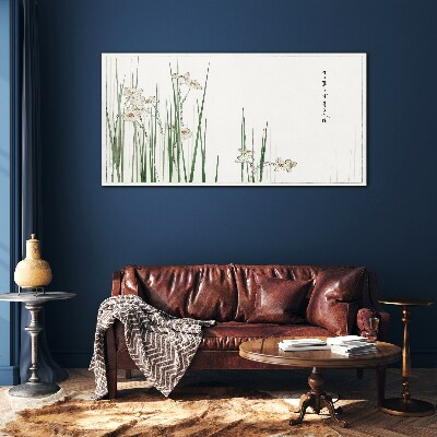 Schilderij op glas Bloemen in het gras