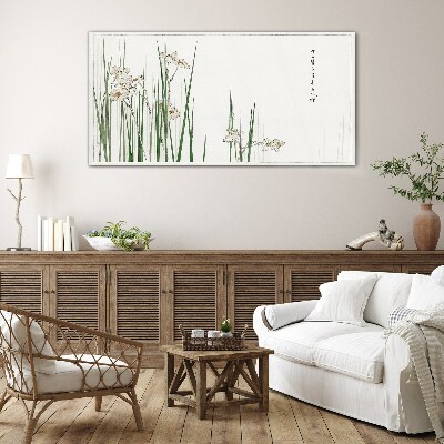 Schilderij op glas Bloemen in het gras