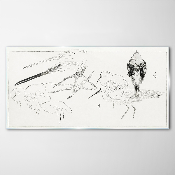 Schilderij op glas Vogels in beweging
