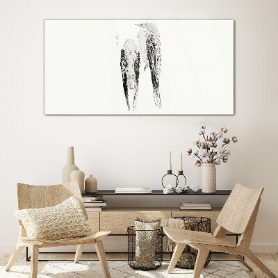 Glas foto Twee vogels op een witte achtergrond